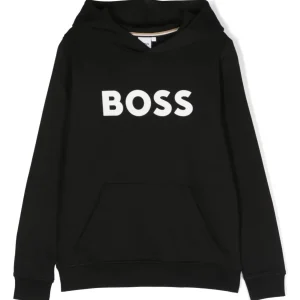 FELPA NERA  CON CAPPUCCIO HUGO BOSS