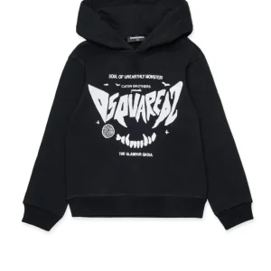 FELPA NERA CON LOGO DSQUARED2