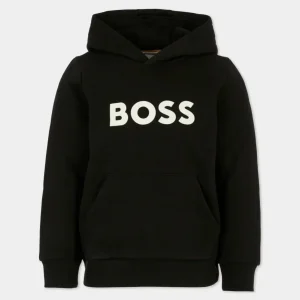 FELPA NERA CON LOGO HUGO BOSS