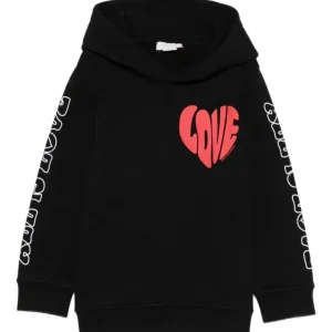 FELPA NERA CON STAMPA A FORMA DI CUORE STELLA MCCARTNEY