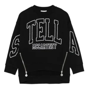 FELPA NERA CON ZIP LATERALI STELLA MCCARTNEY