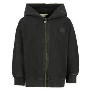 FELPA NERA CON ZIP LOGO SUL RETRO VERDE STELLA MCCARTNEY