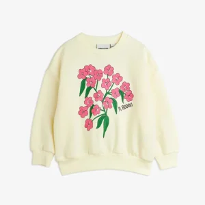 FELPA PANNA CON FIORI ROSA DI MINI RODINI