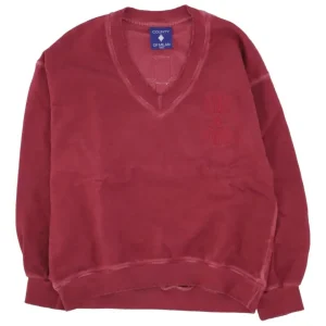 FELPA ROSSA CON SCOLLO A V E LOGO MARCELO BURLON