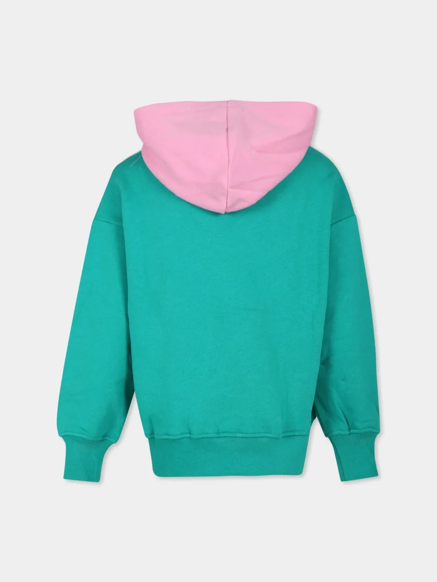 FELPA VERDE CON CAPPUCCIO MSGM - immagine 3