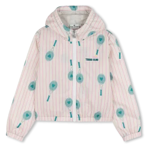 GIACCA ANTIVENTO BEIGE A RIGHE ROSA CON FANTASIA VERDE KIDS AROUND