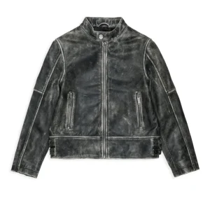 GIACCA IN PELLE CON LOGO SUL RETRO DSQUARED2