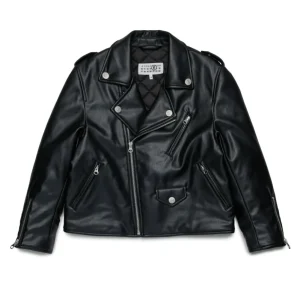 GIACCA MODELLO CHIODO ECOPELLE NERO MAISON MARGIELA