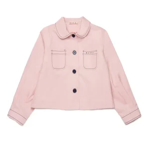 GIACCA ROSA CON BOTTONI E LOGO NERO MARNI