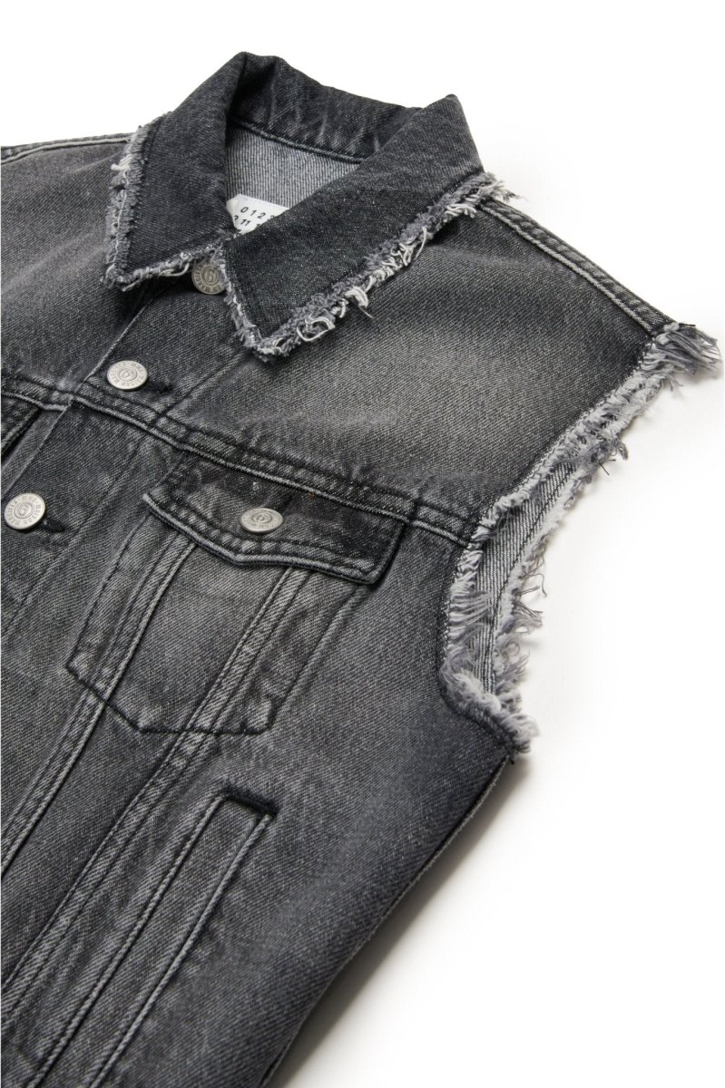 GIACCA SMANICATA IN DENIM NERO MAISON MARGIELA - immagine 4