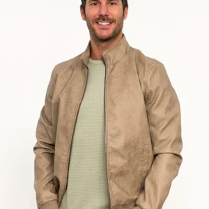 Giubbotto bomber effetto pelle