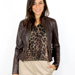 Giacca effetto pelle invecchiata