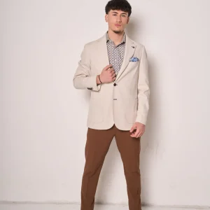 Giacca Uomo Monopetto Beige Chiaro