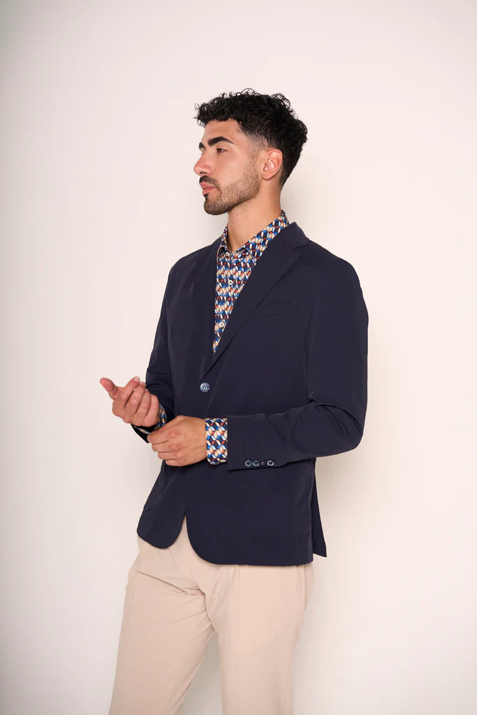 Giacca sfoderata con rever rifiniti - immagine 4