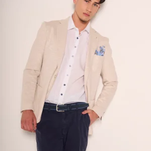Giacca uomo beige o azzurra in cotone leggero