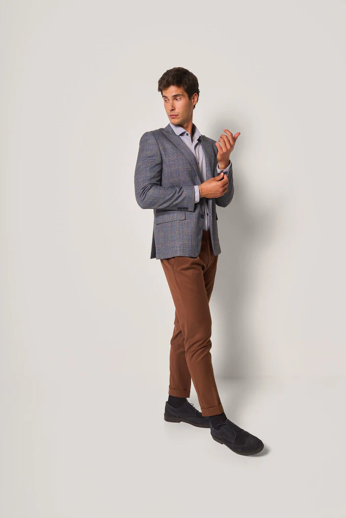 Giacca slim fit a quadri uomo - immagine 3