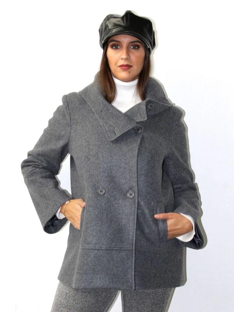 Giaccone in tessuto doppiopetto - immagine 7