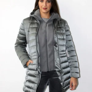 Piumino lucido con davantino