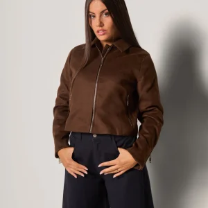 Giacca corta scamosciata donna