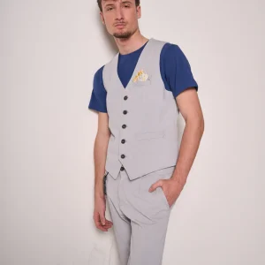 Gilet Uomo Grigio Slim Fit