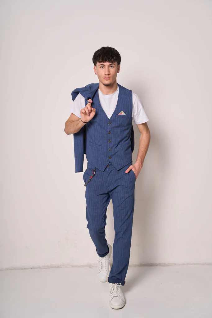 Gilet Uomo Blu Slim Fit - immagine 2