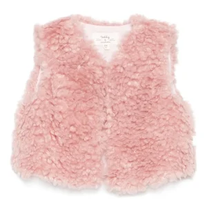 GILET PER NEONATA IN PILE ROSA TEDDY&MINOU