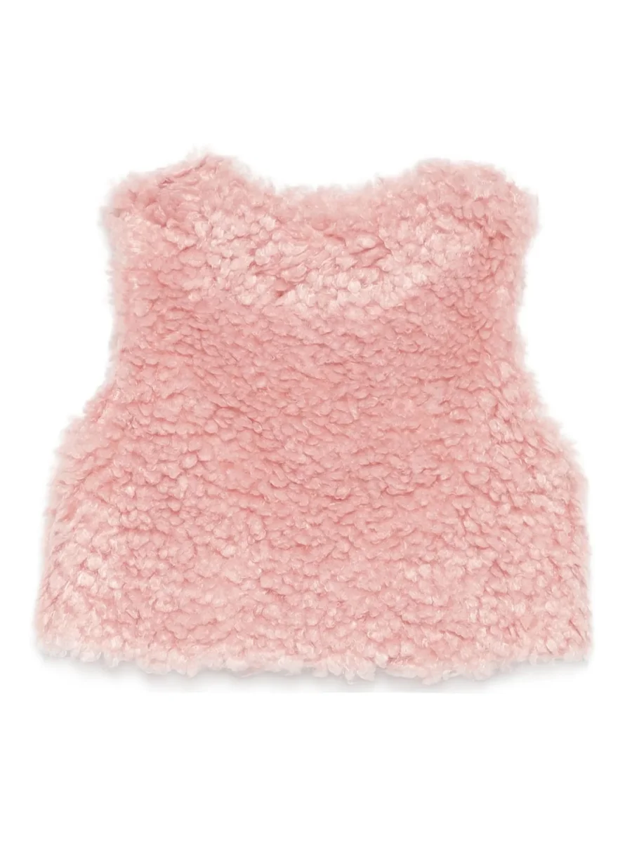 GILET PER NEONATA IN PILE ROSA TEDDY&MINOU - immagine 3