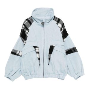 GIUBBINO AZZURRO CON INSERTI SCOZZESI STELLA MCCARTNEY