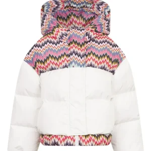 GIUBBINO BIANCO CON FANTASIA ZIG ZAG MULTICOLORE MISSONI