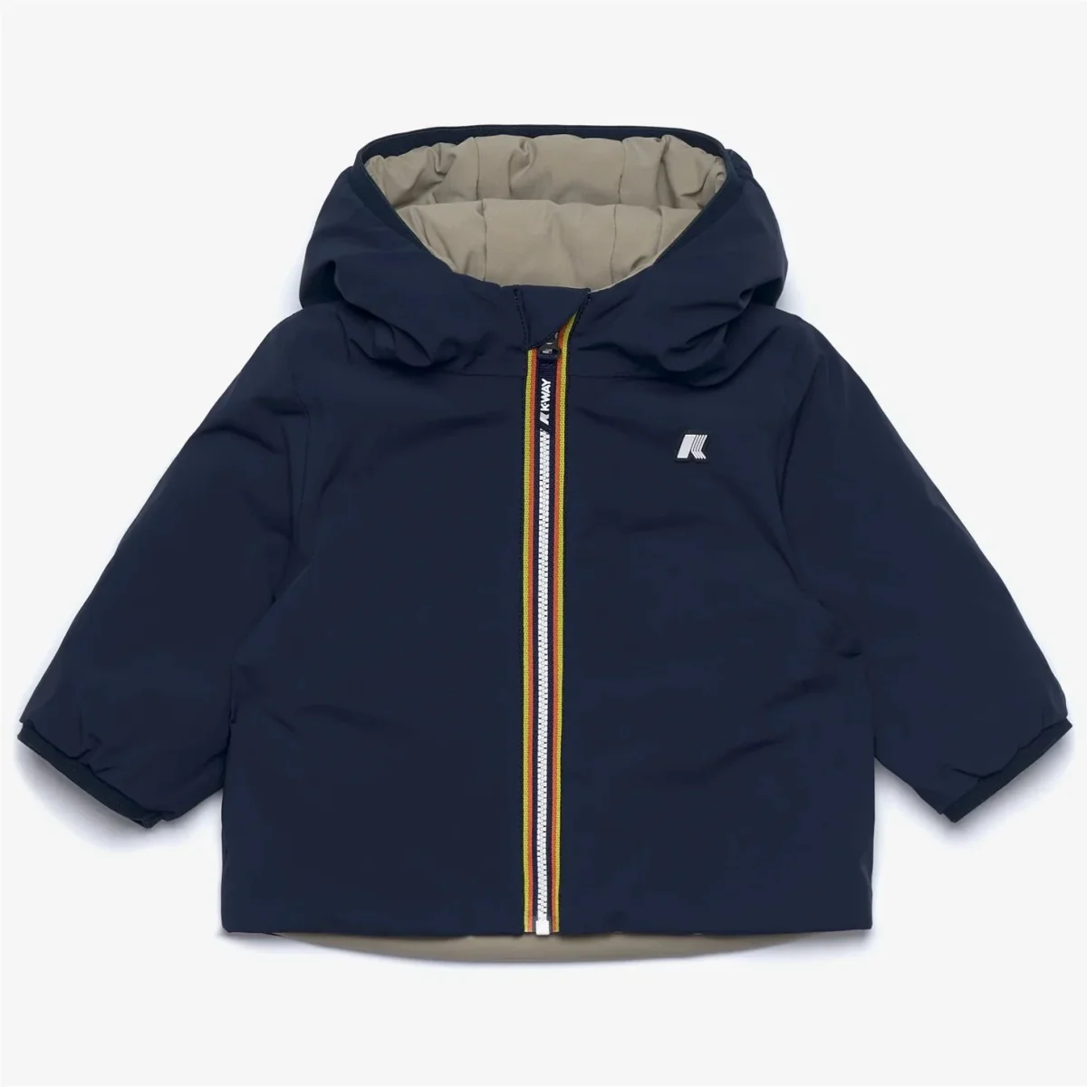 GIUBBINO REVERSIBILE BLU-VERDE OLIVA K-WAY - immagine 2