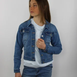 Giubbotto finto jeans da bambina