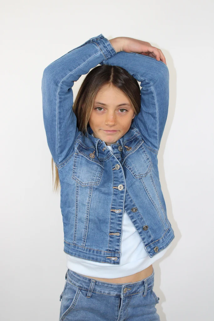 Giubbotto finto jeans da bambina - immagine 3