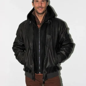 Giubotto ecopelle con davantino