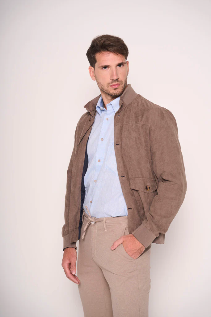 Giubbotto in dainetto tortora - immagine 3