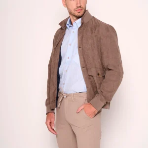 Giubbotto in dainetto tortora