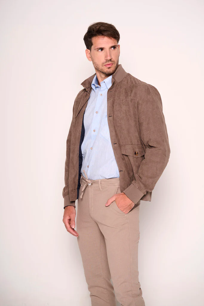 Giubbotto in dainetto tortora