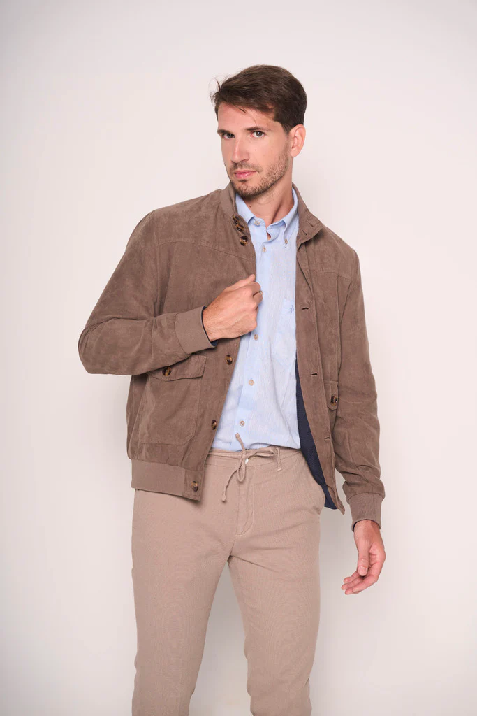 Giubbotto in dainetto tortora - immagine 4