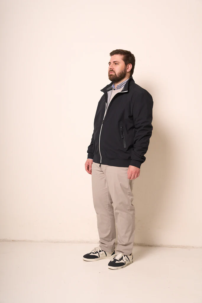 Giubbotto Uomo Blu con Zip a Contrasto - immagine 3