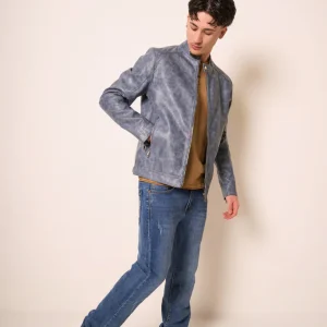 Giubbotto Uomo Effetto Pelle