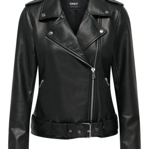 Giacca biker donna effetto pelle