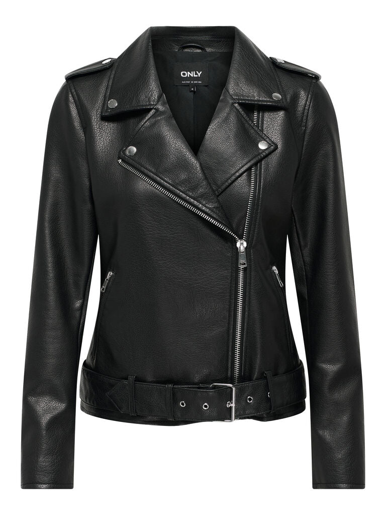 Giacca biker donna effetto pelle