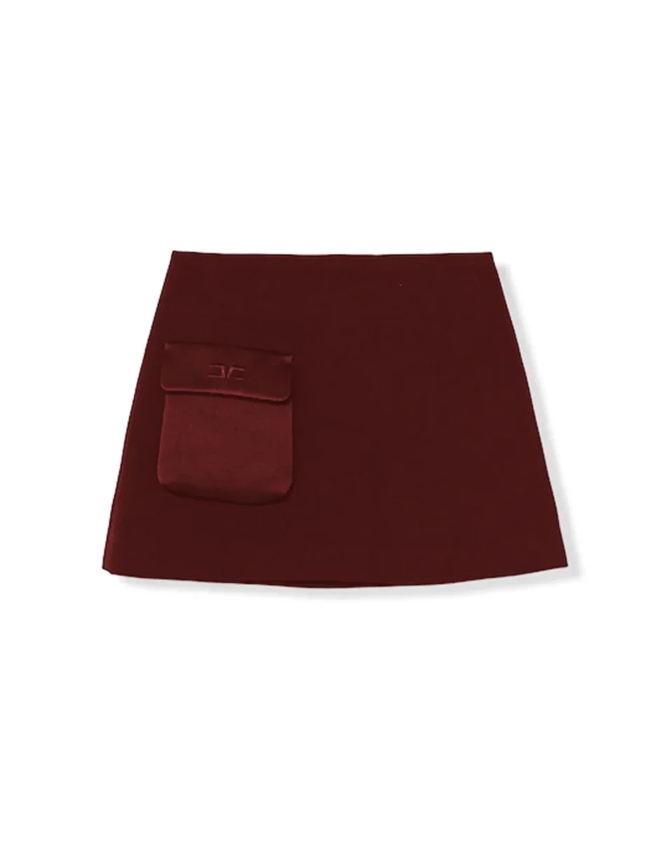 GONNA CON TASCA ROSSO CILIEGIA ELISABETTA FRANCHI - immagine 2