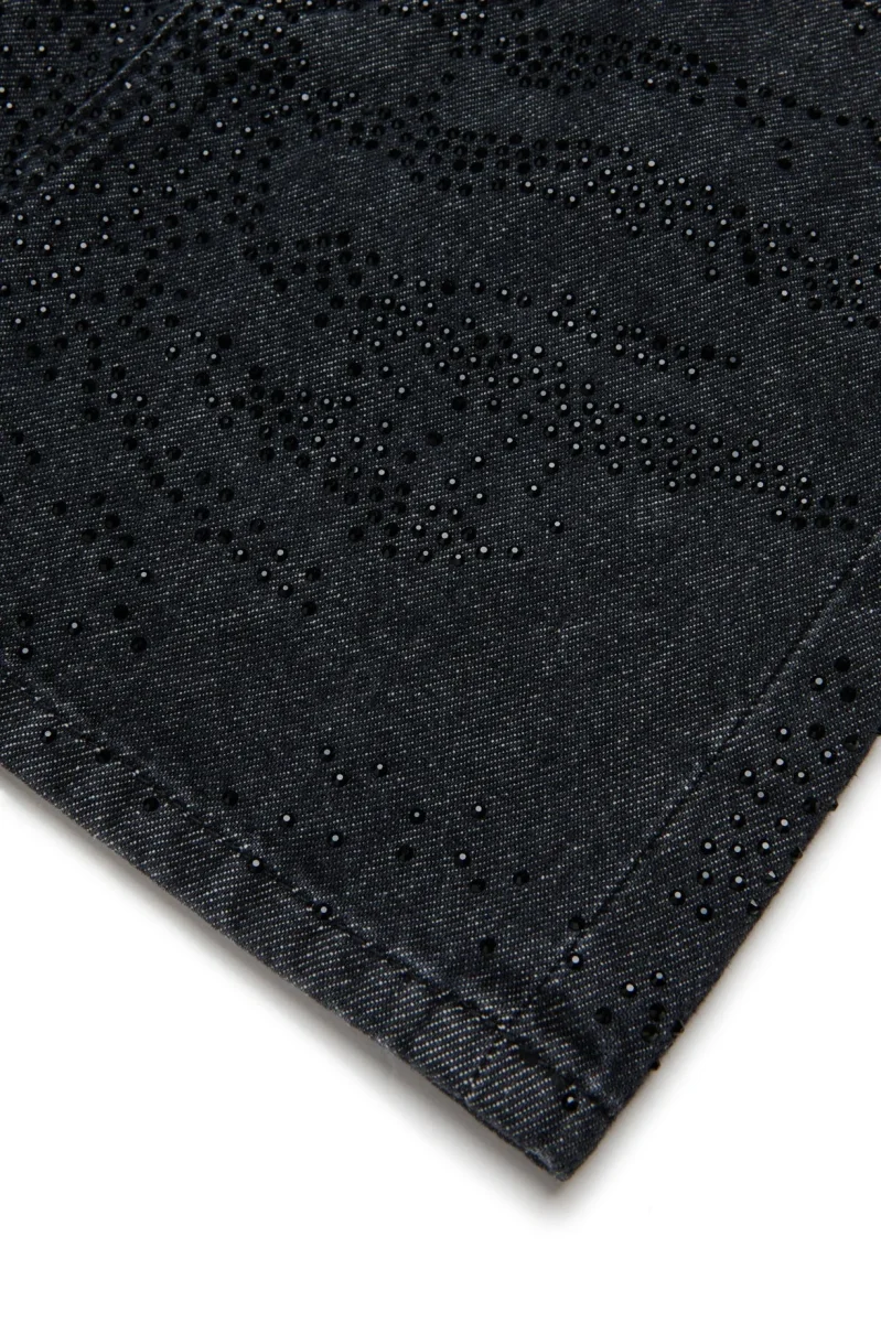 GONNA IN DENIM NERA BRILLANTINATA DIESEL - immagine 5