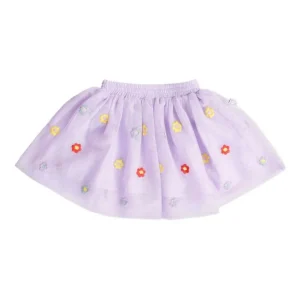 GONNA IN TULLE LILLA CON RICAMO FLOREALE STELLA MCCARTNEY