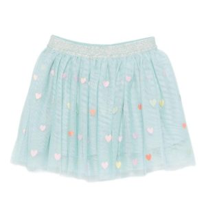 GONNA IN TULLE VERDE ACQUA CON CUORI STELLA MCCARTNEY