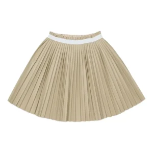 GONNA PLISSETTATA BEIGE CON LOGO BIANCO MAISON MARGIELA