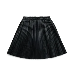 GONNA PLISSETTATA ECOPELLE NERA MAISON MARGIELA