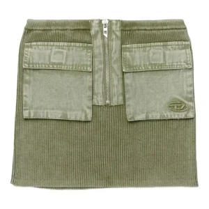 GONNA VERDE A COSTINE CON TASCHE E ZIP DIESEL