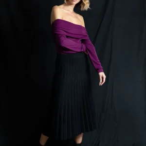 Gonna in maglia plissettata