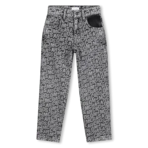 JEANS IN DENIM NERO LOGATO MARC JACOBS